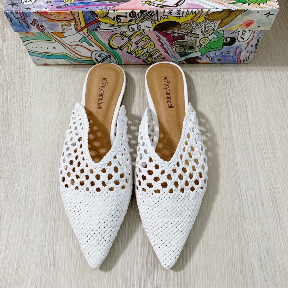Jeffrey Campbell Leno Woven Pointed Toe Mules